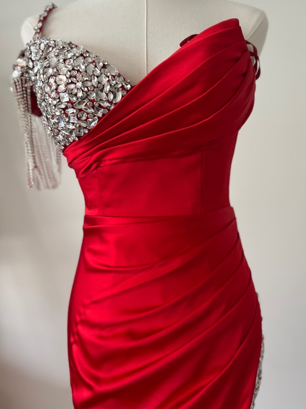 Red and sliver dress